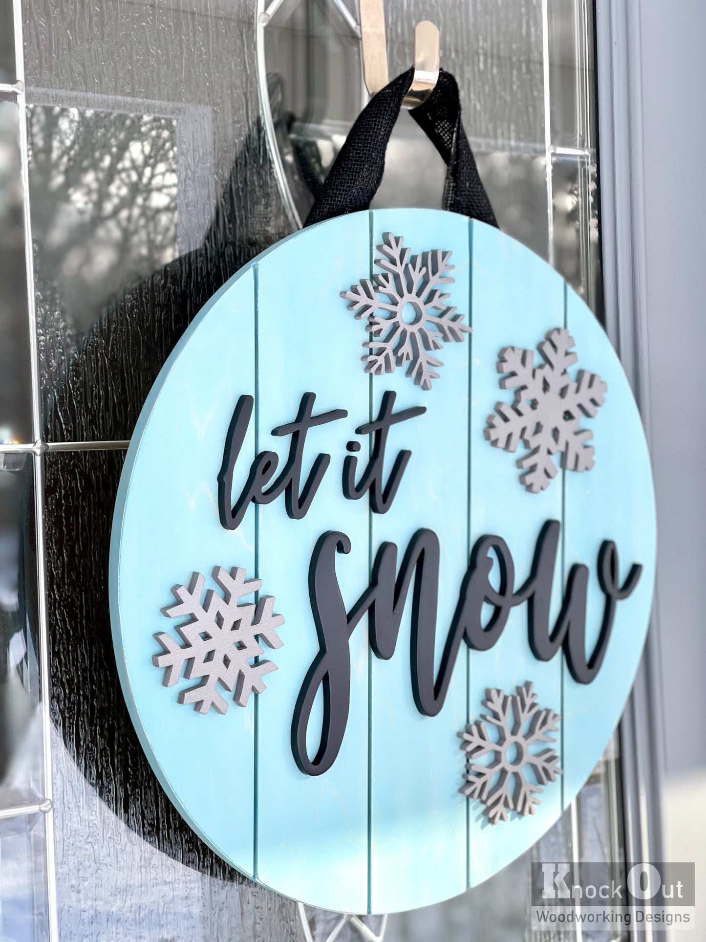 Let It Snow 18 inch 3D Door Hanger