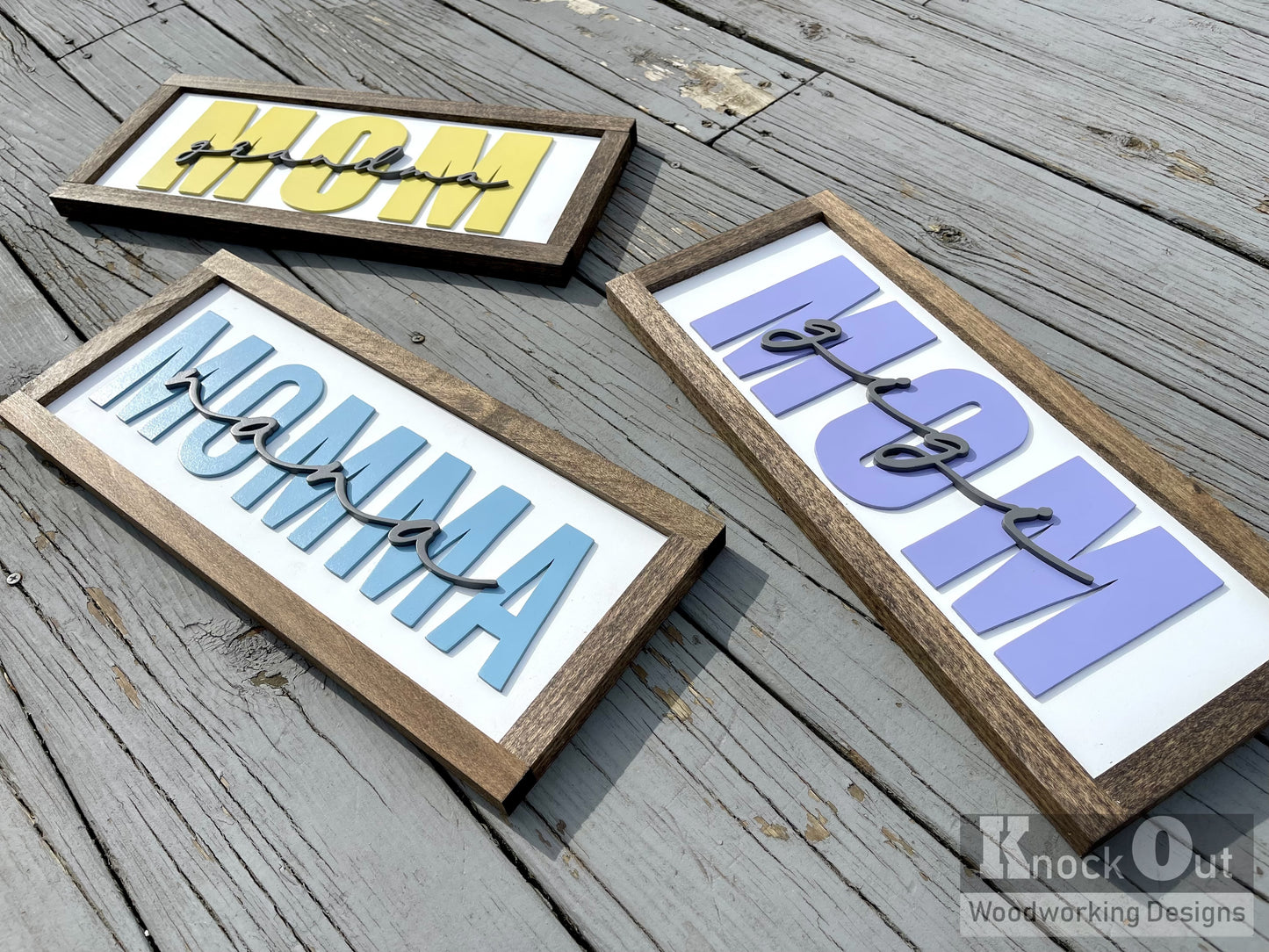 Custom Generations 3D Wood Sign - Personalized Mom & Grandma Gift - Solid Poplar & Baltic Birch