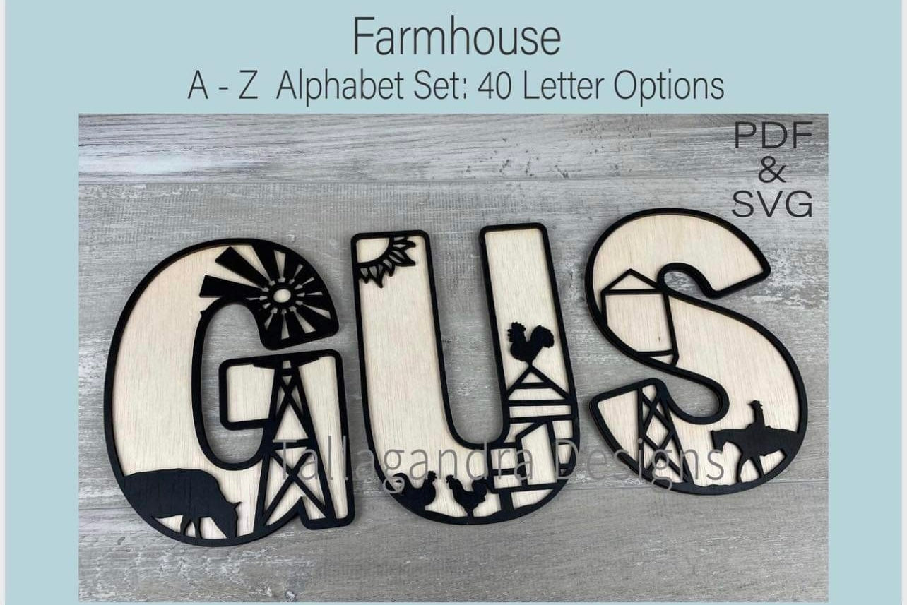 Layered Letters Farmhouse - Unfinished DIY