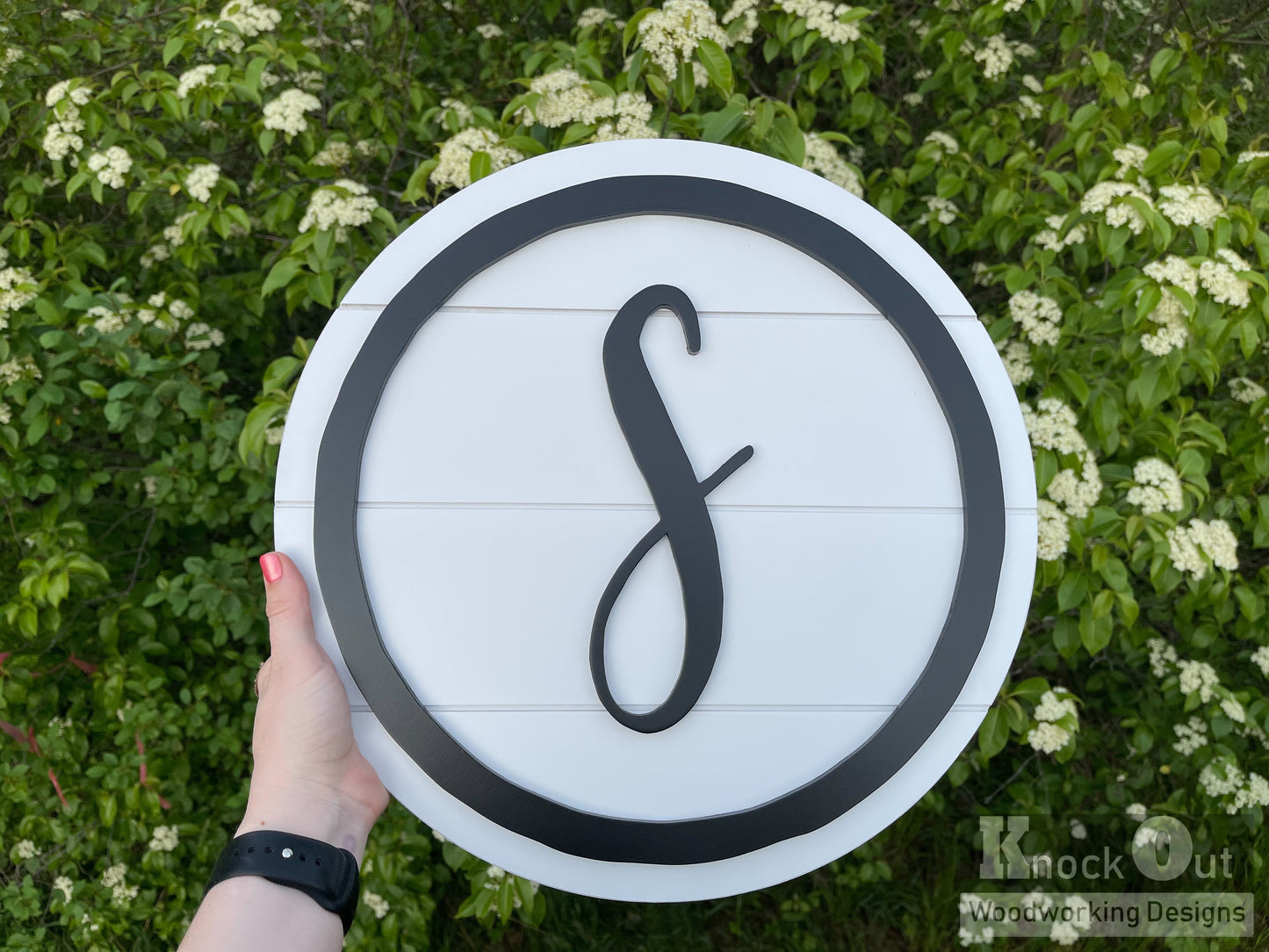 Black & White Shiplap Initial / Monogram Sign