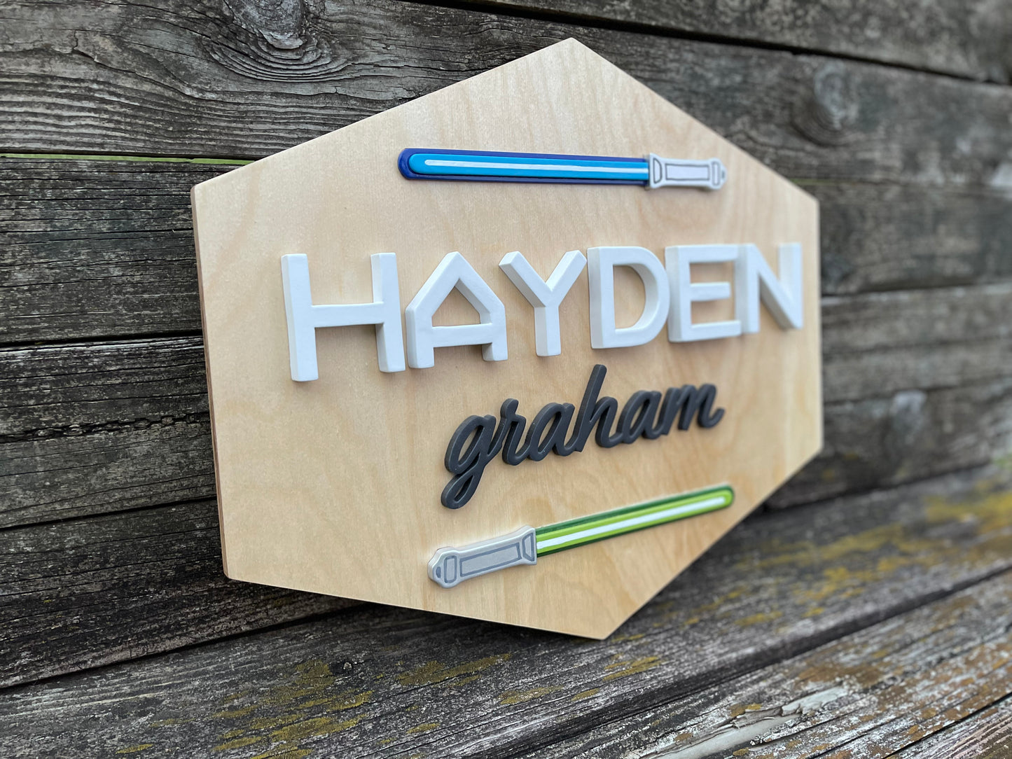 3D Nursery Name Sign Hexagon