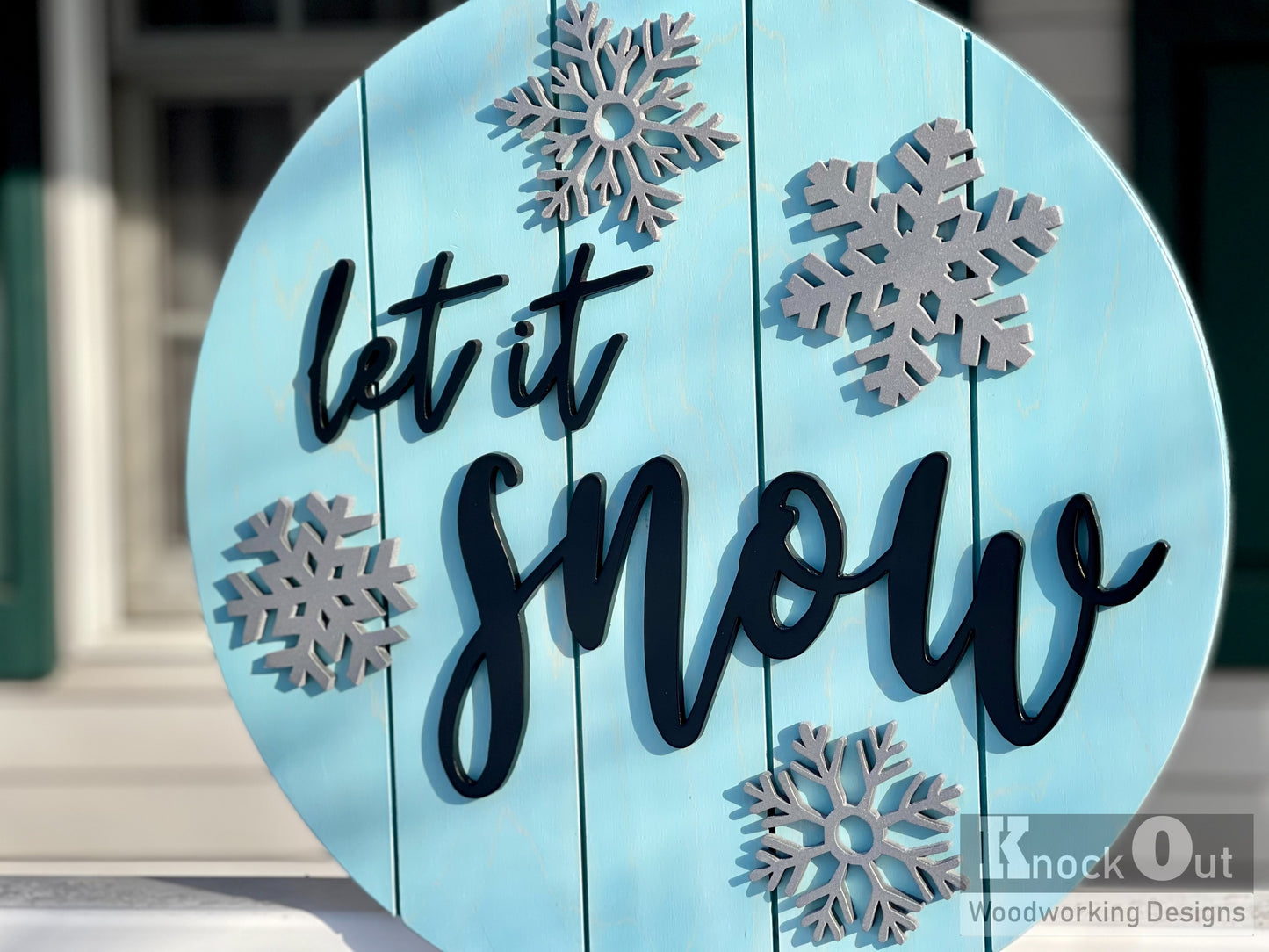 Let It Snow 18 inch 3D Door Hanger