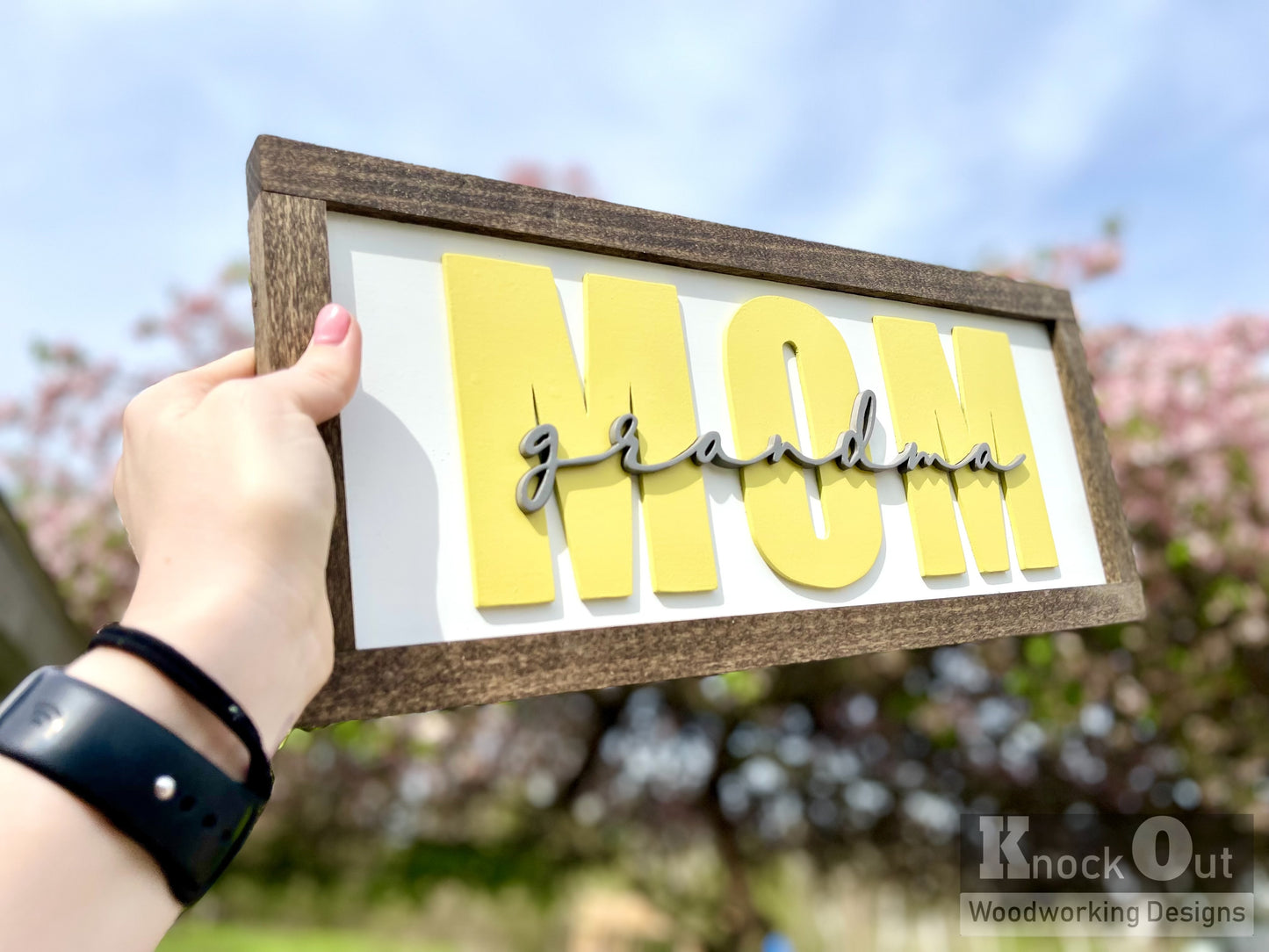 Custom Generations 3D Wood Sign - Personalized Mom & Grandma Gift - Solid Poplar & Baltic Birch