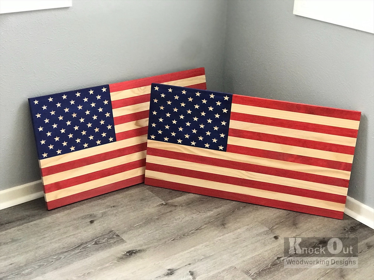 Handmade Wood American Flag