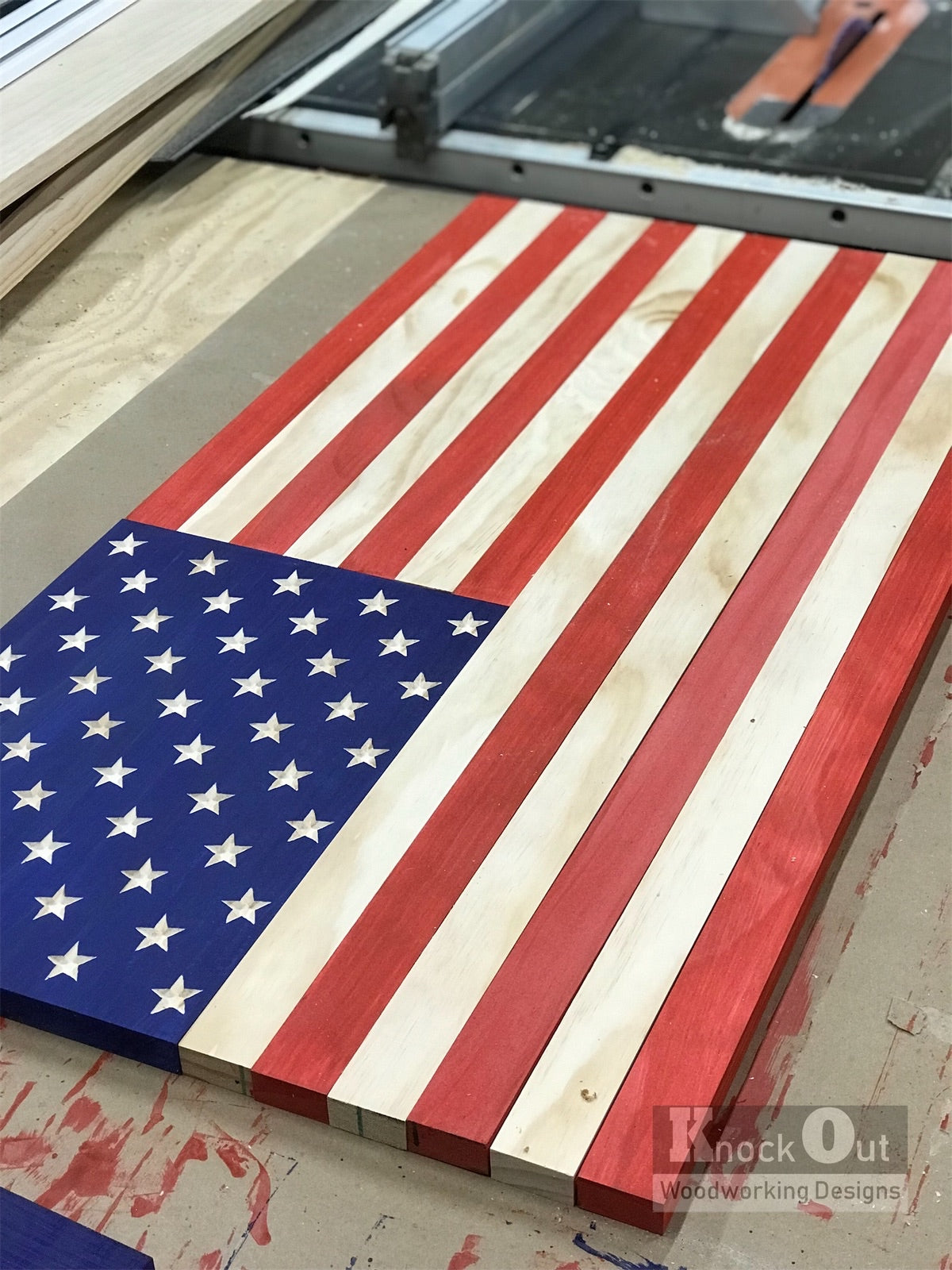 Handmade Wood American Flag