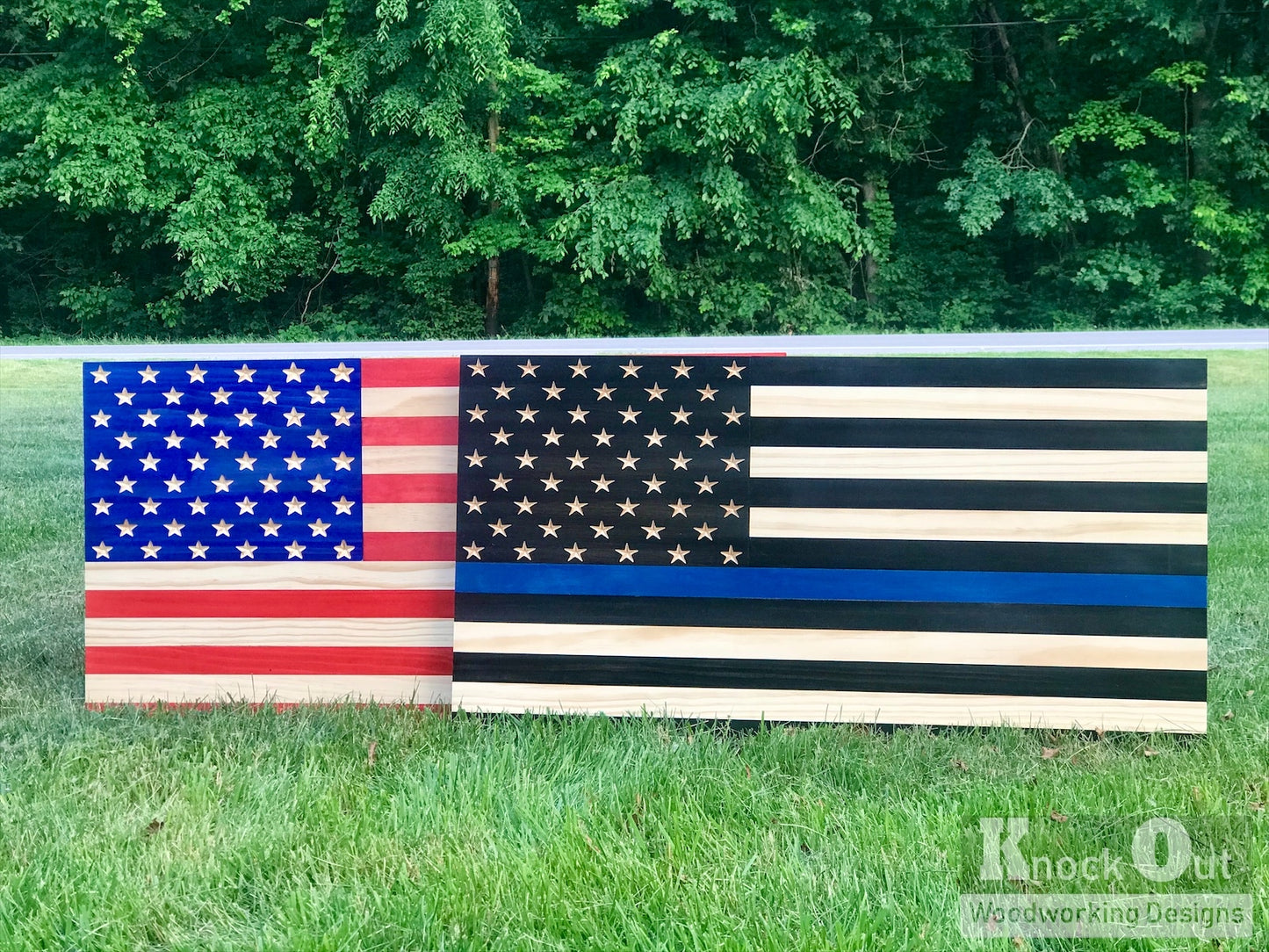 Handmade Wood American Flag