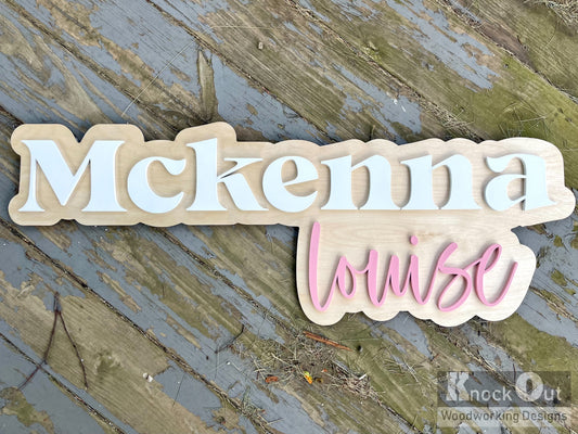 3D Silhouette Style Nursery Name