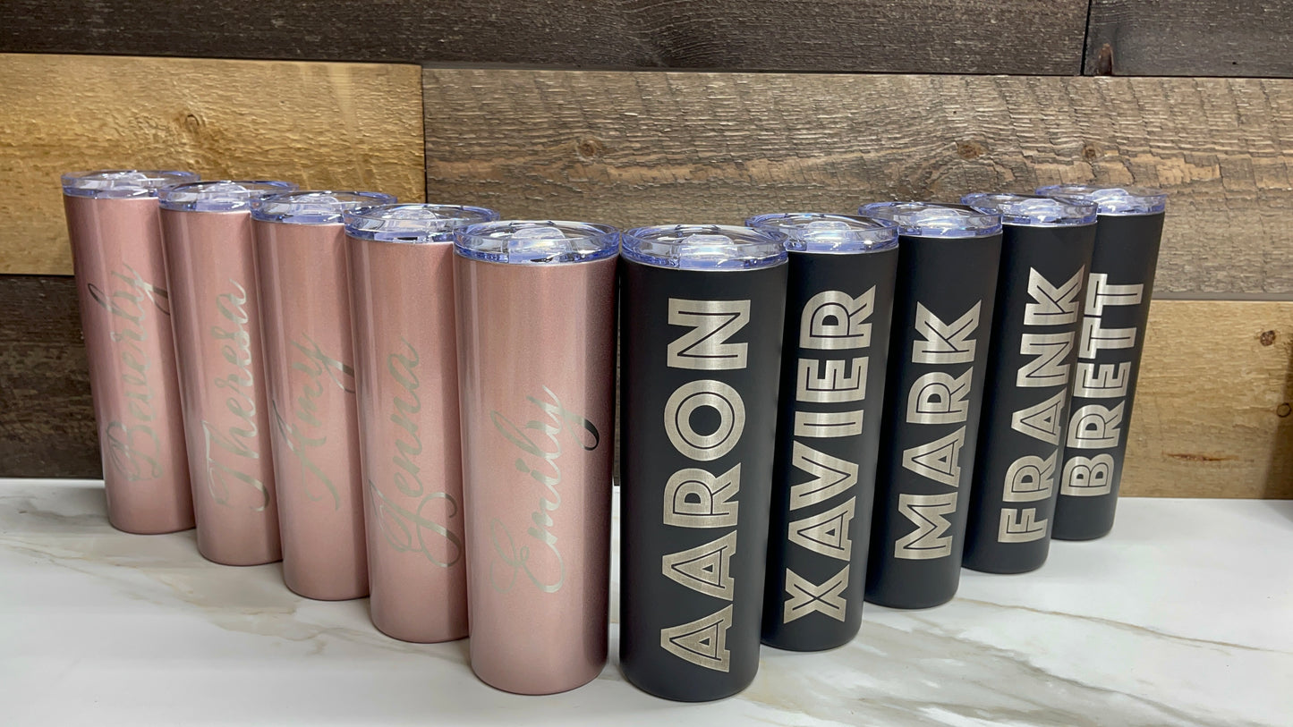 Custom Tumbler Engraving Bulk : 1 sided