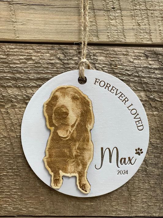 Pet Memorial Photo Engraved Ornament