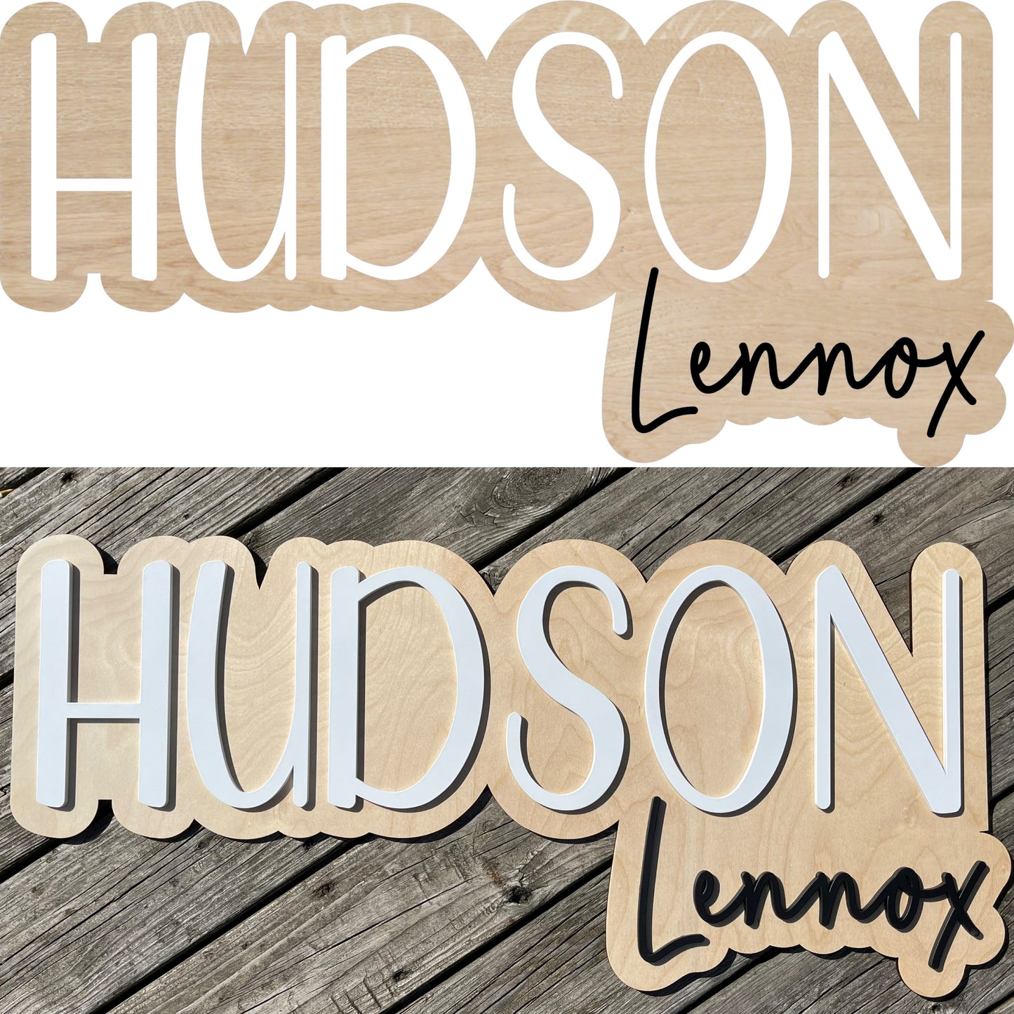 3D Silhouette Style Nursery Name