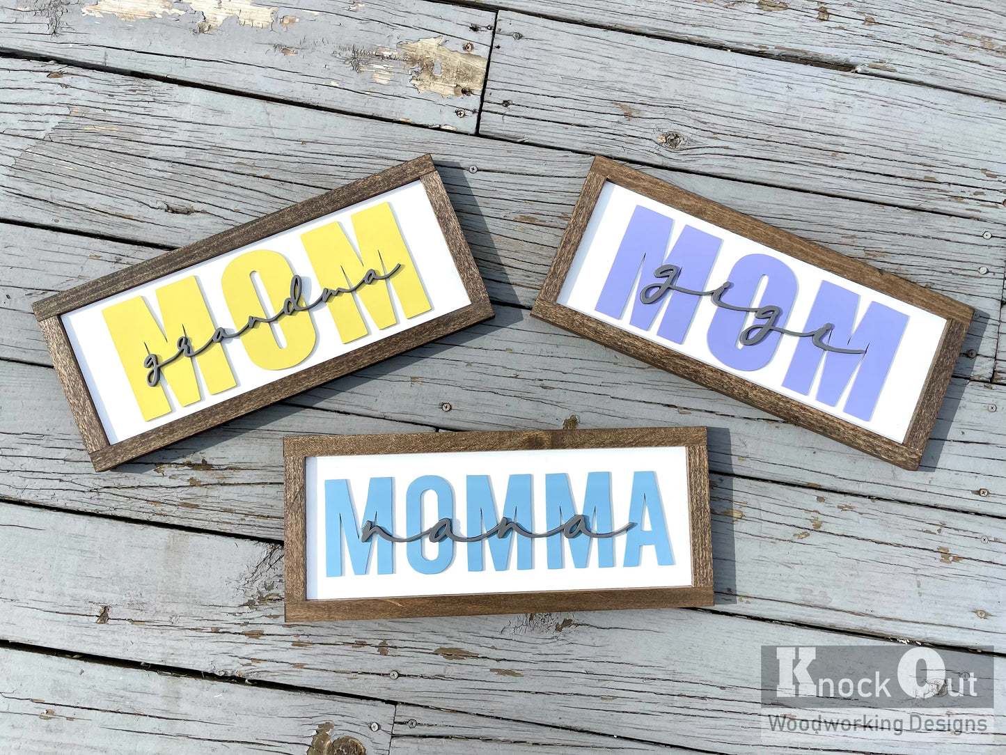 Custom Generations 3D Wood Sign - Personalized Mom & Grandma Gift - Solid Poplar & Baltic Birch