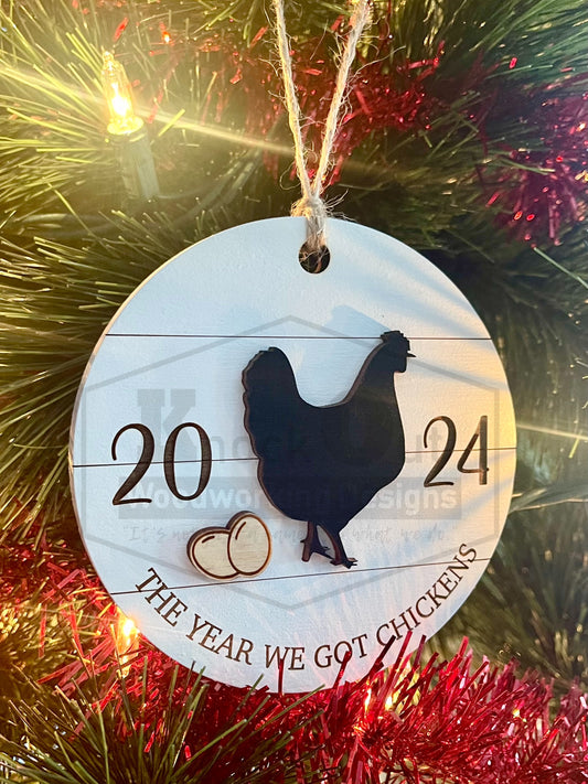 The Year We Got Chickens Ornament