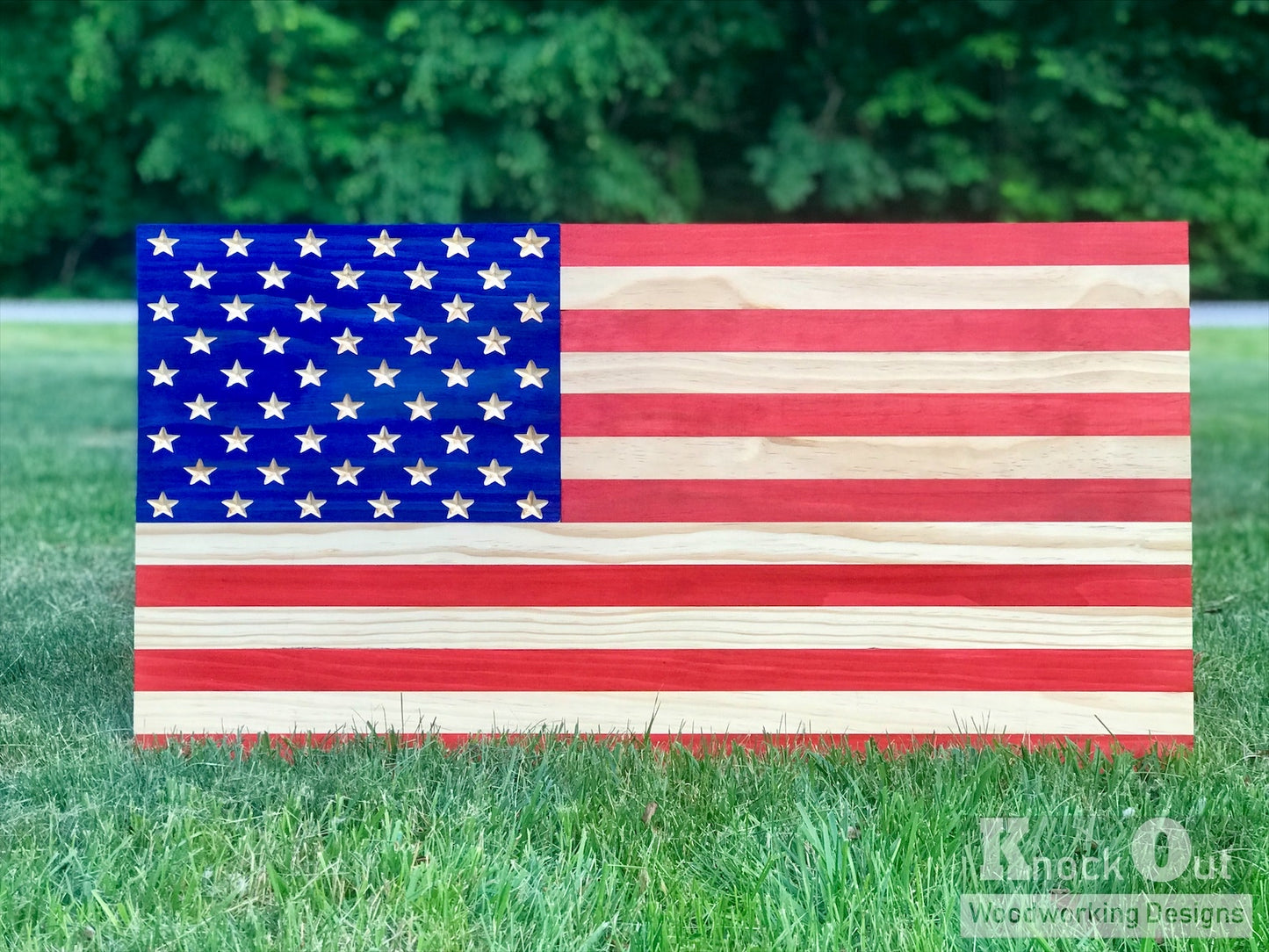 Handmade Wood American Flag