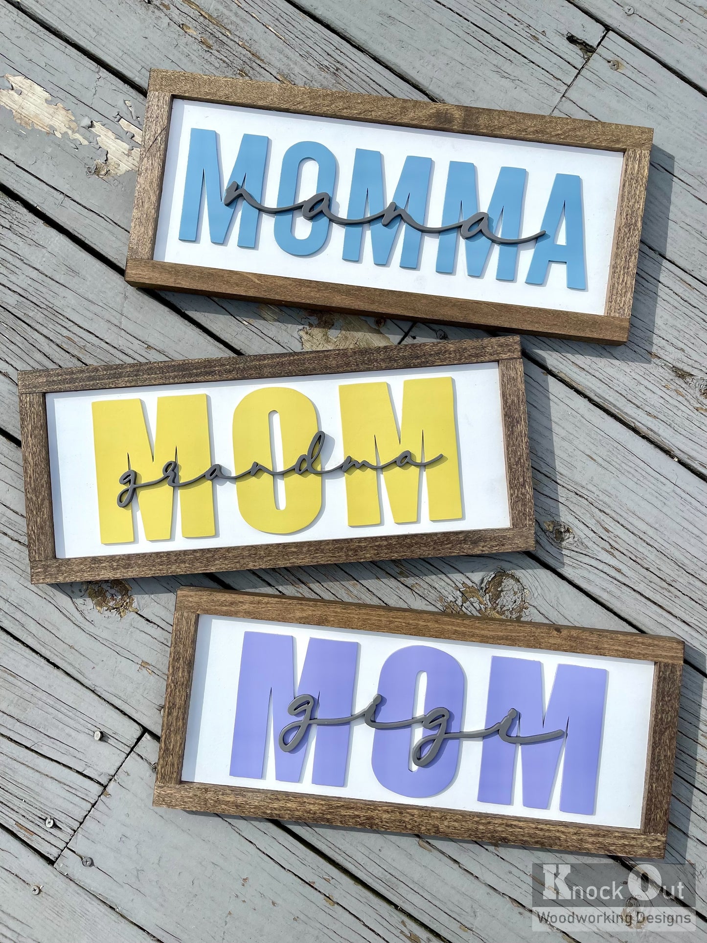 Custom Generations 3D Wood Sign - Personalized Mom & Grandma Gift - Solid Poplar & Baltic Birch