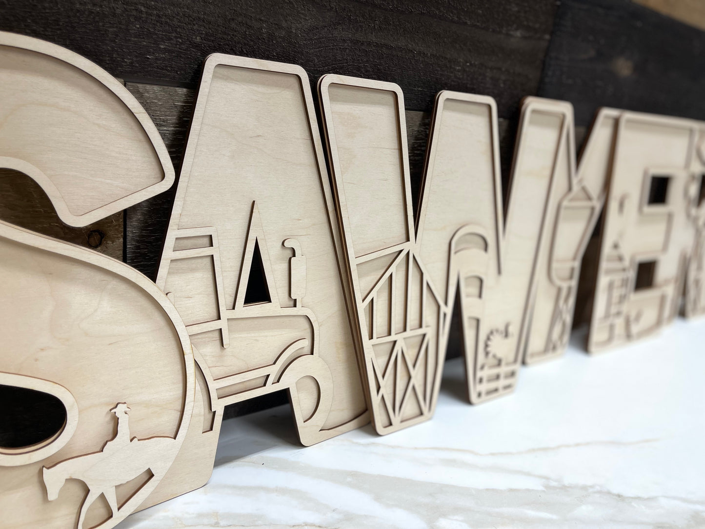 Layered Letters Farmhouse - Unfinished DIY