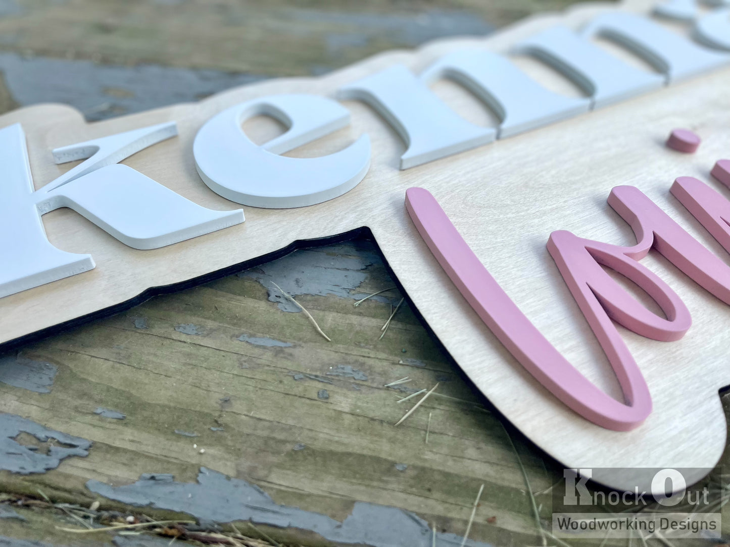 3D Silhouette Style Nursery Name