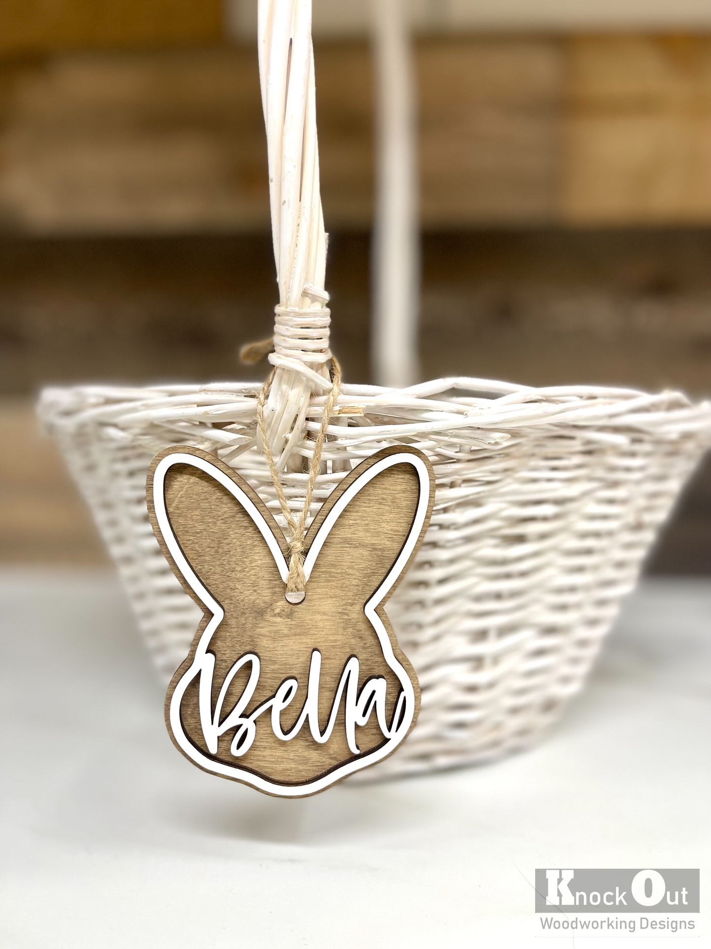 Easter Bunny Basket Name Tags 3D Layered