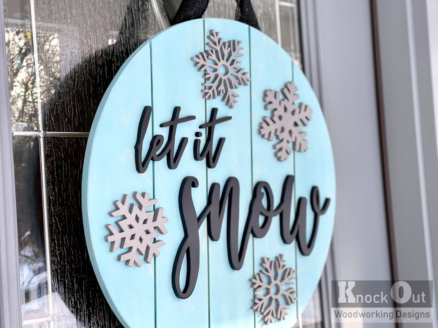 Let It Snow 18 inch 3D Door Hanger