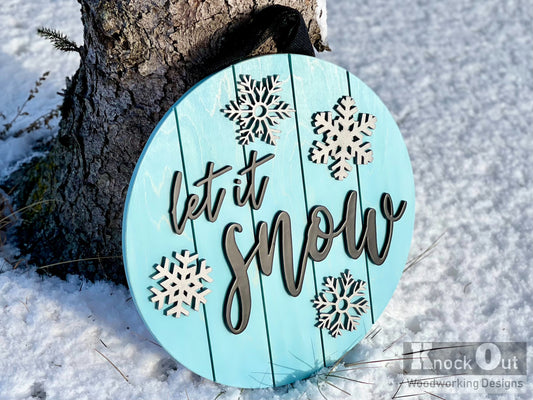 Let It Snow 18 inch 3D Door Hanger