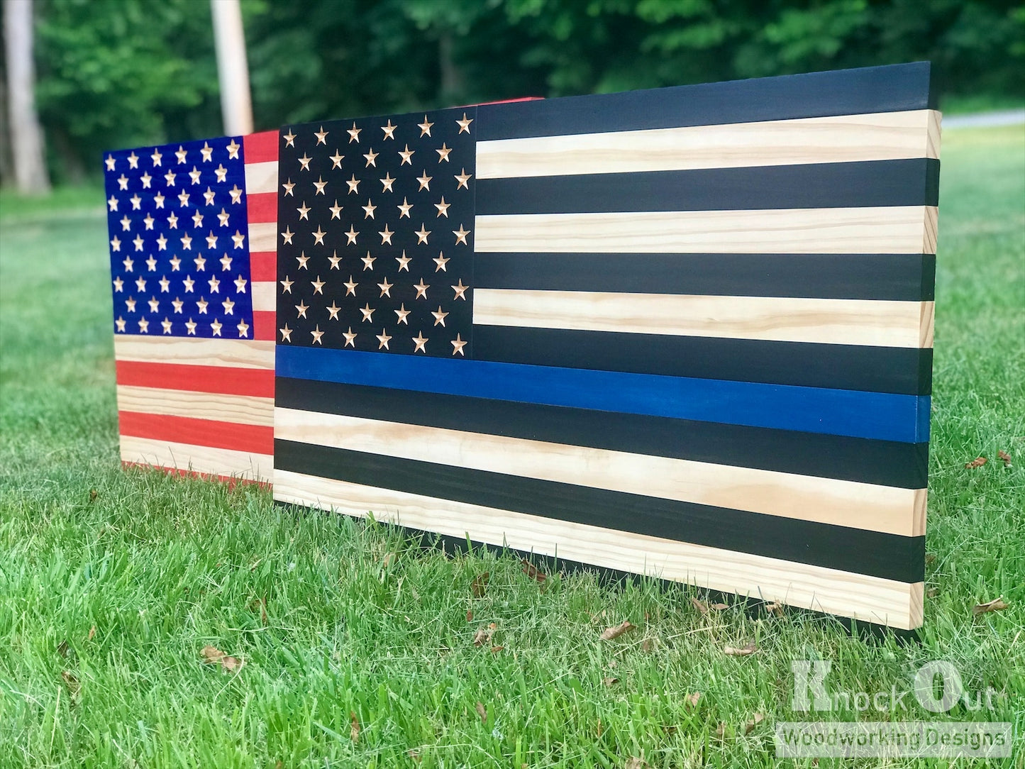 Handmade Wood American Flag