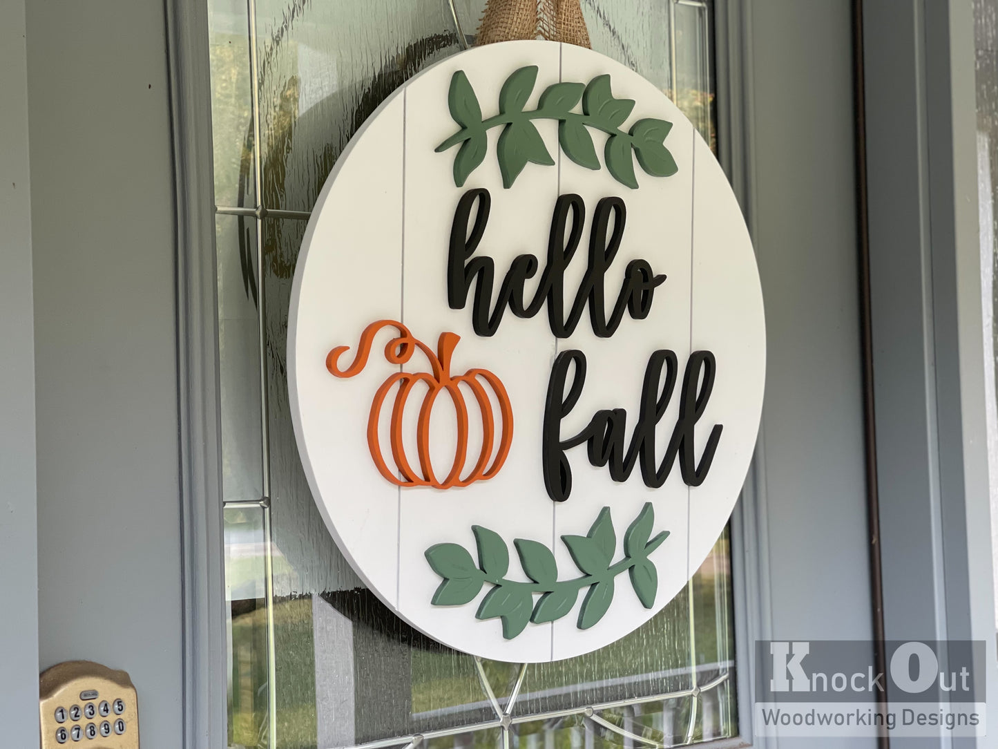 Hello Fall 18 inch 3D Door Hanger