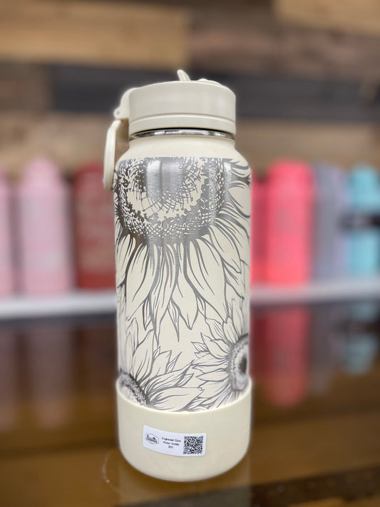 READY TO SHIP Engraved 32oz Water Bottle - Sunflowers