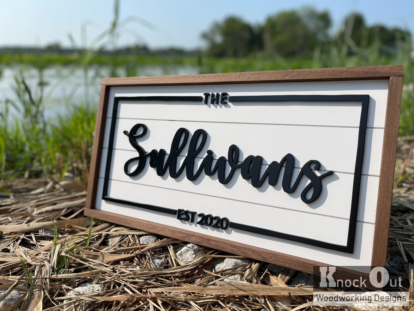 Framed Shiplap Last Name EST SIGN