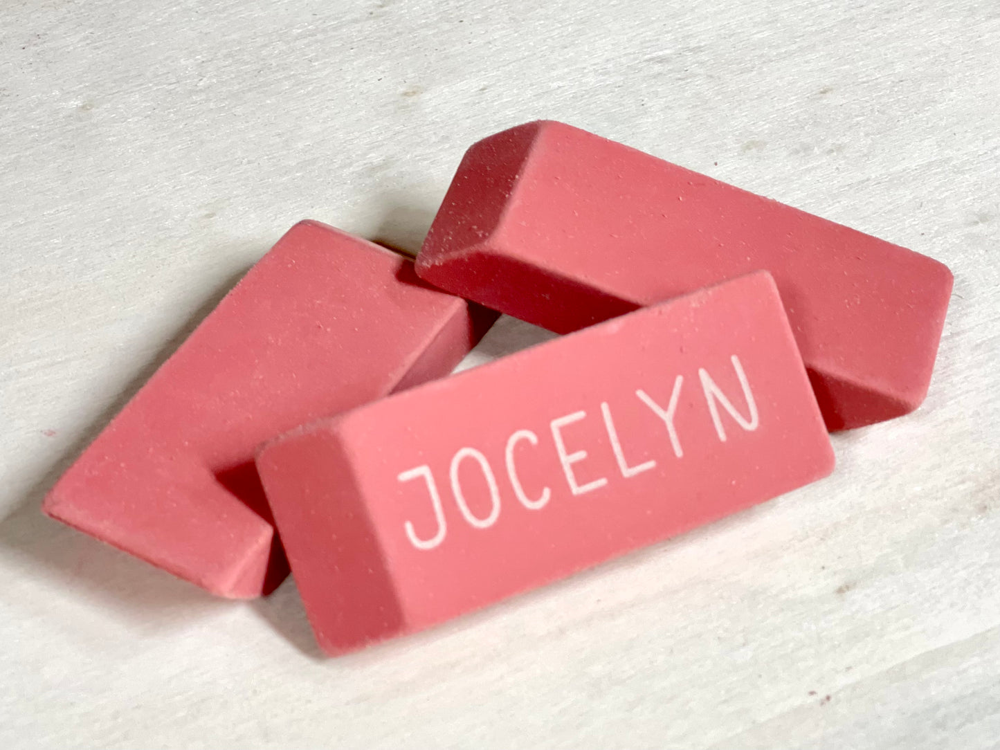 Personalized Pink Erasers