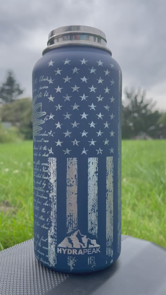 READY TO SHIP Engraved 32oz Water Bottle - Freedom Eagle Flag